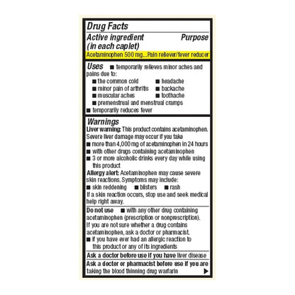 Foster & Thrive™ Pain Relief 500 mg Strength Acetaminophen Caplet 50 per Bottle (1238928_BT)