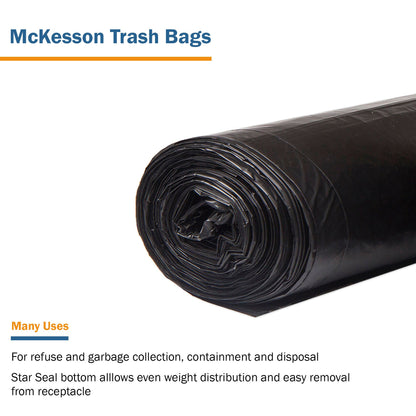 McKesson Trash Bag 56 gal. Black LLDPE 1.5 mil 43 X 47 Inch Star Seal Bottom Coreless Roll (1137659_CS)