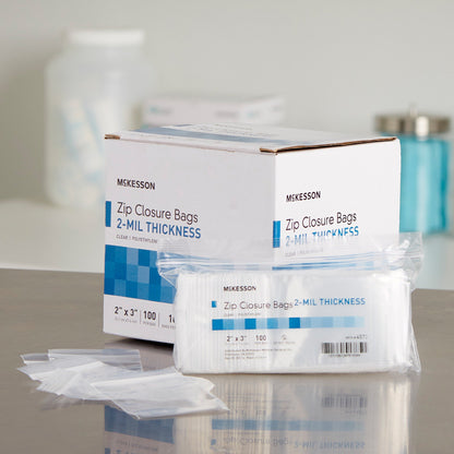 McKesson Reclosable Bag 2 X 3 Inch Polyethylene Clear Zipper Closure (957782_BG)