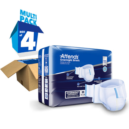 Attends® Overnight Unisex Adult Incontinence Brief Medium Disposable Heavy Absorbency (1078990_CS)
