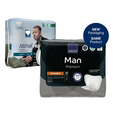 Abena® Premium Man Bladder Control Pad 9 X 11.4 Inch Moderate Absorbency Fluff / Polymer Core Size 2 (1218254_CS)