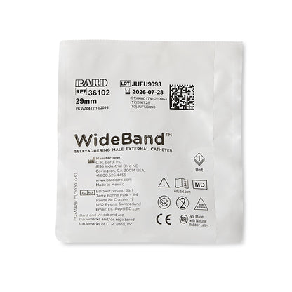 Wide Band® Male External Catheter Self-Adhesive Band Silicone Medium (334732_BX)