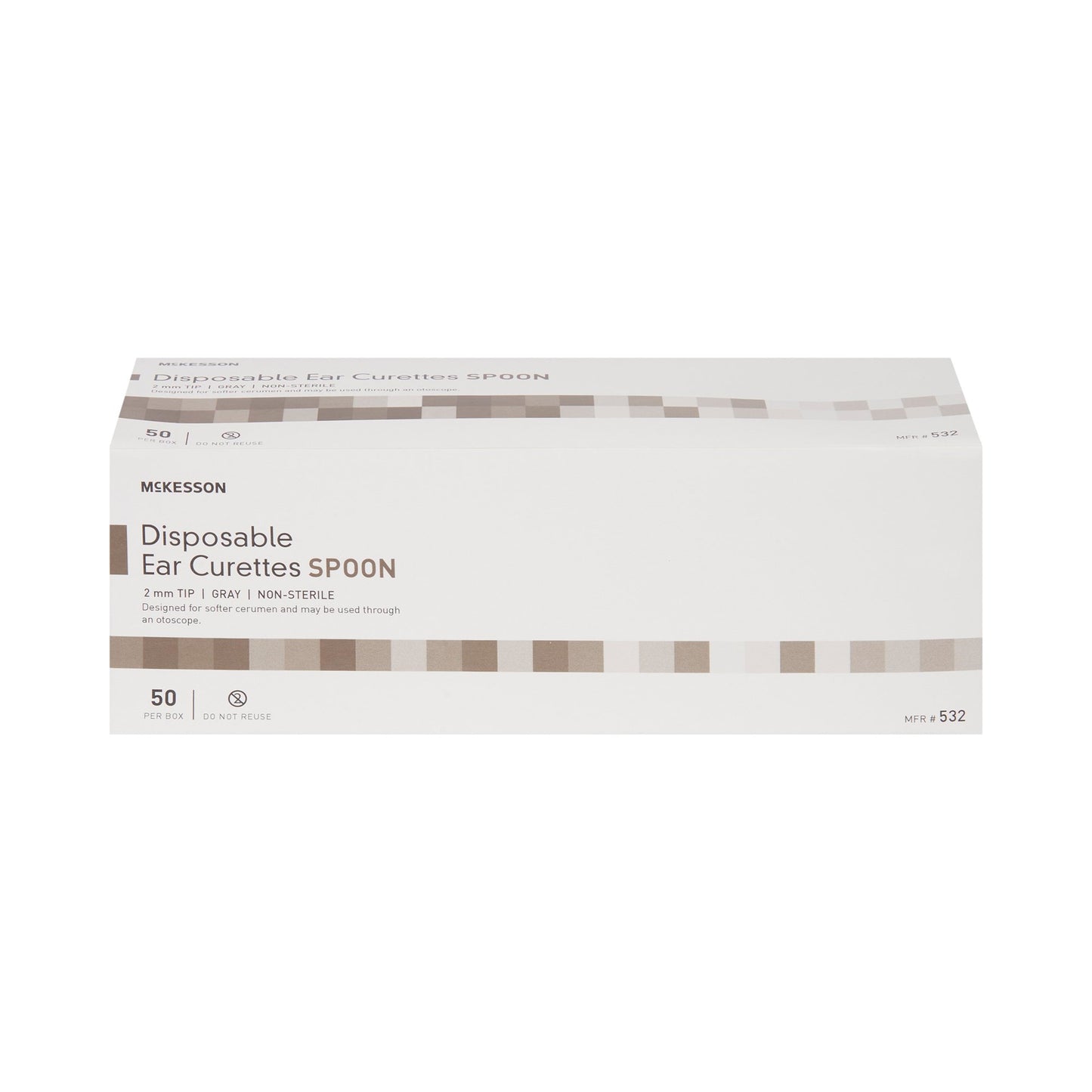 McKesson Ear Curette Handle with Grooves 2 mm Tip Cup Tip (911819_CS)