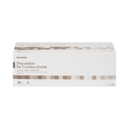McKesson Ear Curette Handle with Grooves 2 mm Tip Cup Tip (911819_CS)
