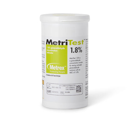 MetriTest™ 1.8% Glutaraldehyde Concentration Indicator Pad 60 Test Strips Bottle Single Use (459974_BT)