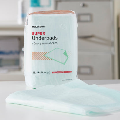 McKesson Super Disposable Underpad 23 X 36 Inch Fluff / Polymer Moderate Absorbency (724035_BG)
