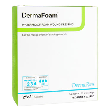 DermaFoam® Foam Dressing 2 X 2 Inch Without Border Waterproof Backing Nonadhesive Square Sterile (670774_EA)