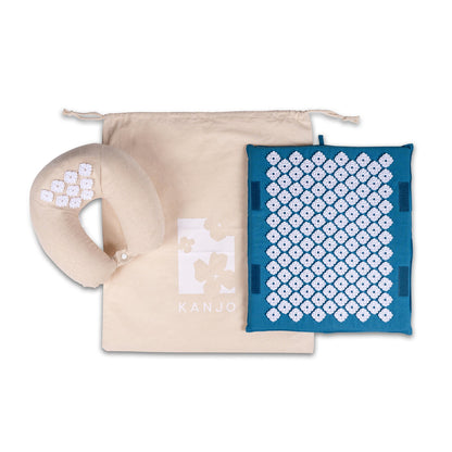 Kanjo Acupressure Travel Set Foot Mat: 1 X 14 X 16 Inch / Neck Pillow: 5 X 12 X 13 Inch (1243948_EA)