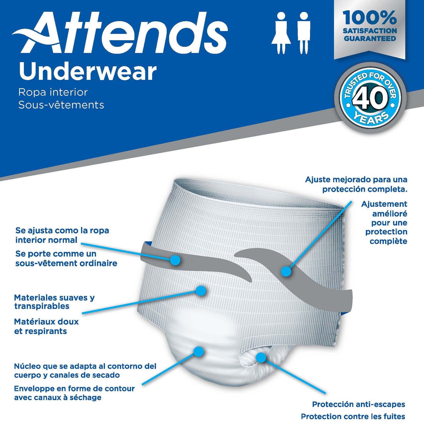 Attends® Care Unisex Adult Absorbent Underwear Pull On with Tear Away Seams Medium Disposable Heavy Absorbency (771656_CS)