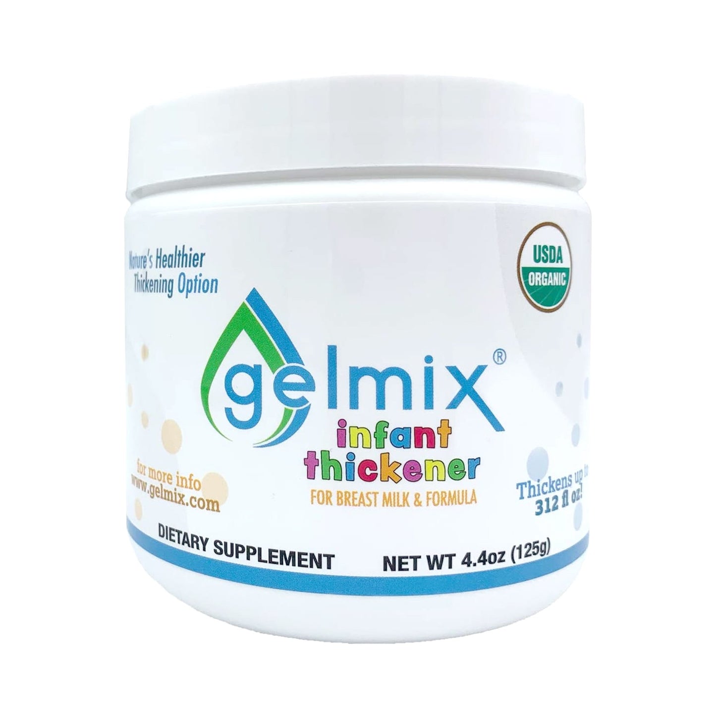 Gelmix® Infant Formula and Breast Milk Thickener 4.4 oz. Jar Unflavored Powder IDDSI Level 1 Slightly Thick (1136571_CS)