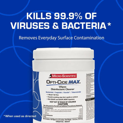 Opti-Cide® Max Surface Disinfectant Cleaner Premoistened Alcohol Based Manual Pull Wipe 160 Count Canister Alcohol Scent NonSterile (1100339_CS)