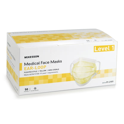 McKesson Procedure Mask ASTM Level 1 Earloops One Size Fits Most (1196782_BX)