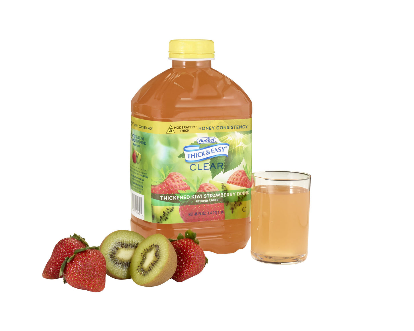 Thick & Easy® Thickened Beverage 46 oz. Bottle Kiwi Strawberry Flavor Liquid IDDSI Level 3 Moderately Thick/Liquidized (671146_EA)