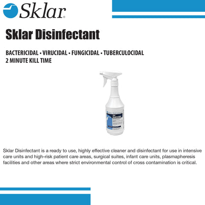 Sklar® Surface Disinfectant Cleaner Broad Spectrum Trigger Spray Liquid 24 oz. Bottle Alcohol Scent NonSterile (241094_CS)