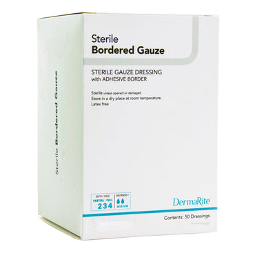 DermaRite® Bordered Gauze Island Dressing 2 X 2 Inch Square Sterile (972459_EA)