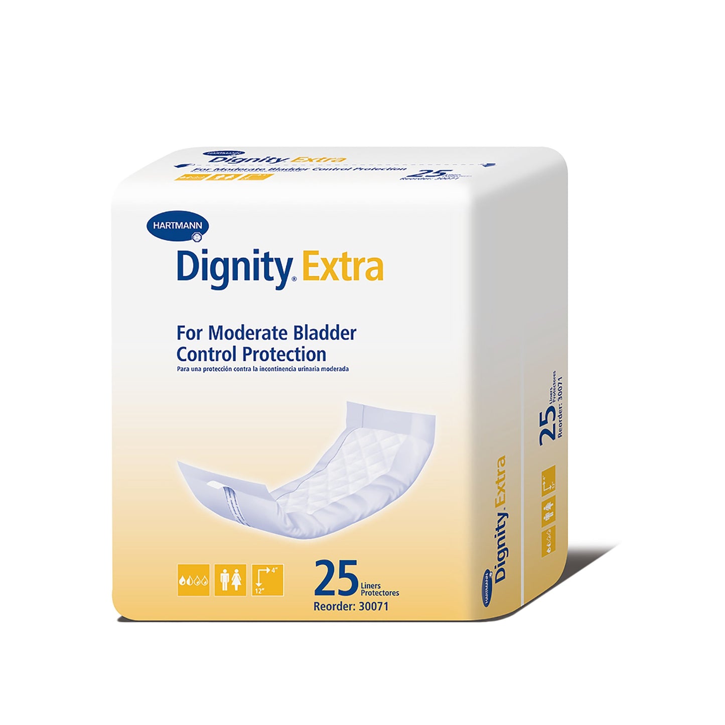 Dignity® Extra™ Incontinence Liner 4 X 12 Inch Moderate Absorbency Polymer Core One Size Fits Most (247976_BG)
