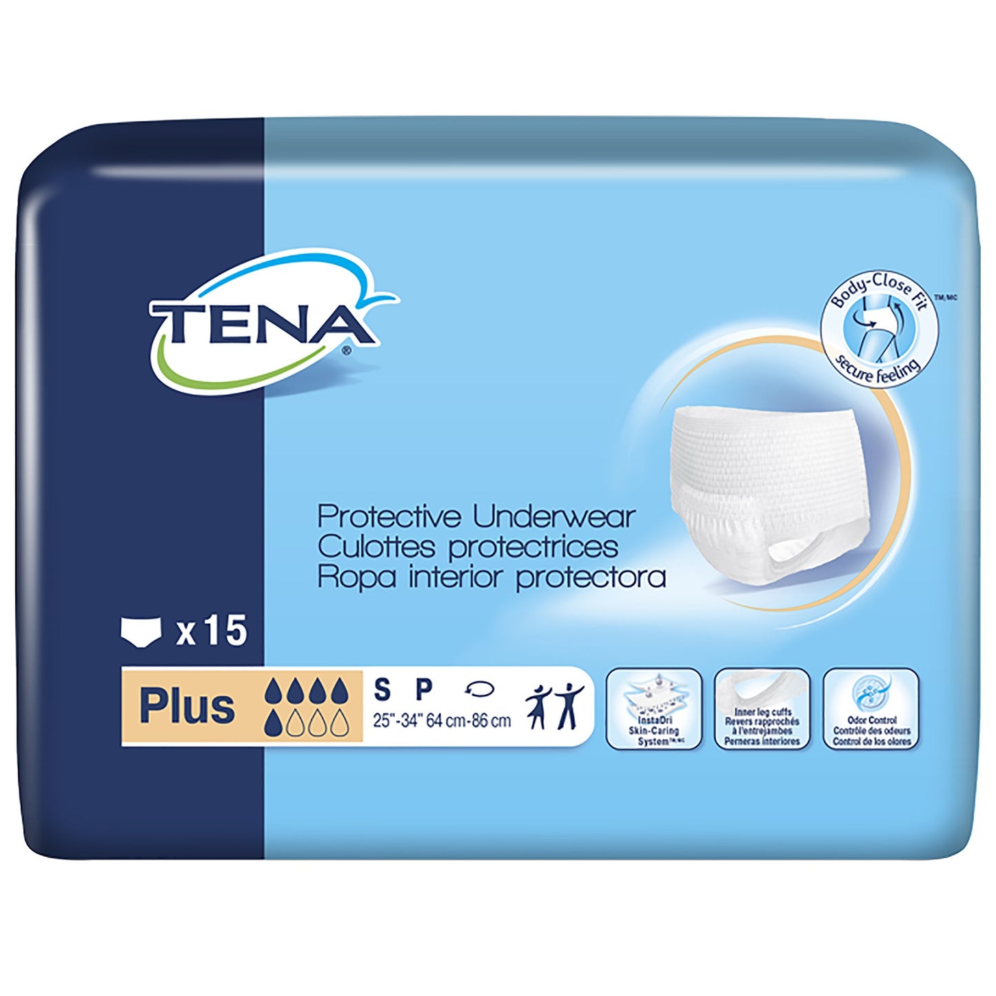 TENA ProSkin™ Plus Unisex Adult Absorbent Underwear Pull On with Tear Away Seams Small Disposable Moderate Absorbency (1074463_BG)