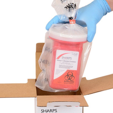 Sharps Recovery System™ Mailback Sharps Container Red Base 4-1/2 L X 4-1/2 W X 7 H Inch Vertical Entry 0.25 Gallon (639110_EA)