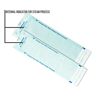 UniPack Sterilization Pouch Ethylene Oxide (EO) Gas / Steam 10 X 15 Inch Transparent Blue / White Self Seal Paper / Film (1254815_BX)