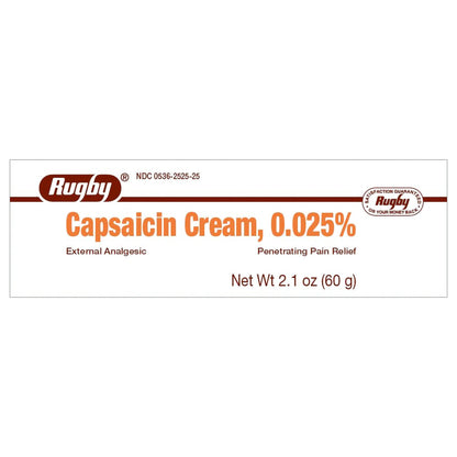 Rugby® Topical Pain Relief 0.025% Strength Capsaicin Cream 2.1 oz. (538938_EA)