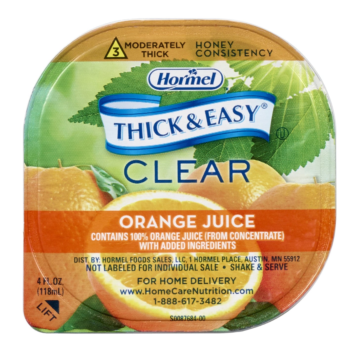 Thick & Easy® Thickened Beverage 4 oz. Portion Cup Orange Flavor Liquid IDDSI Level 3 Moderately Thick/Liquidized (690739_CS)