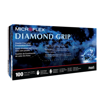 Diamond Grip™ Exam Glove Large NonSterile Latex Standard Cuff Length Textured Fingertips White Not Rated (307871_CS)