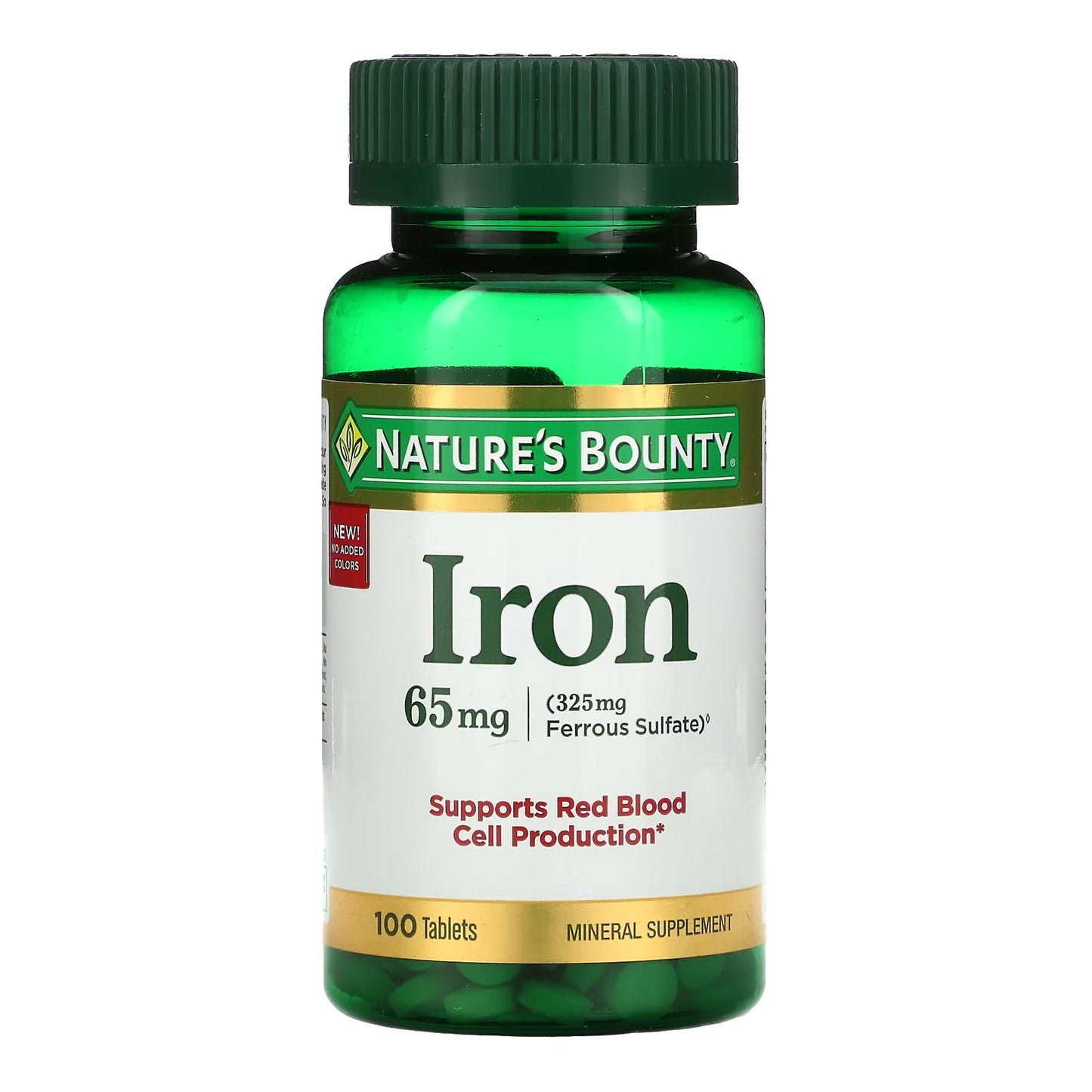 Nature's Bounty® Mineral Supplement Iron 65 mg Strength Tablet 100 per Bottle (861286_BT)
