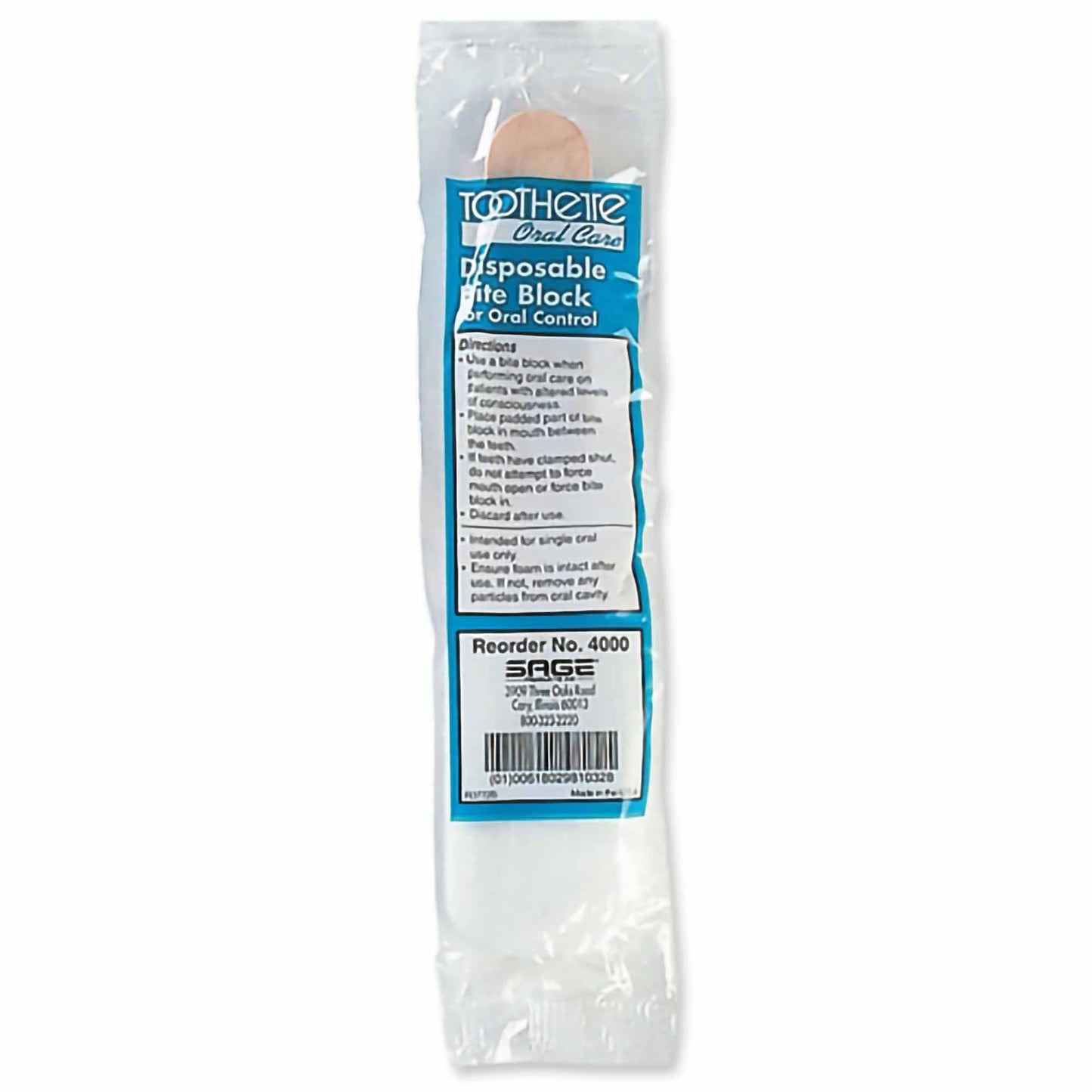 Toothette® Bite Block / Tongue Depressor Plastic Disposable (296347_EA)