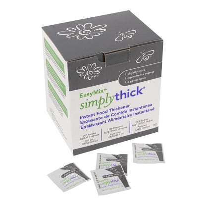 SimplyThick® Easy Mix Food and Beverage Thickener 4 oz. Individual Packet Unflavored Gel IDDSI Level 1 Slightly Thick (1190408_EA)