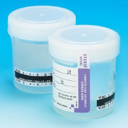 Globe Scientific Specimen Container with Temperature Strip 57 X 73 mm 90 mL (3 oz.) Screw Cap Patient Information Sterile (841450_CS)