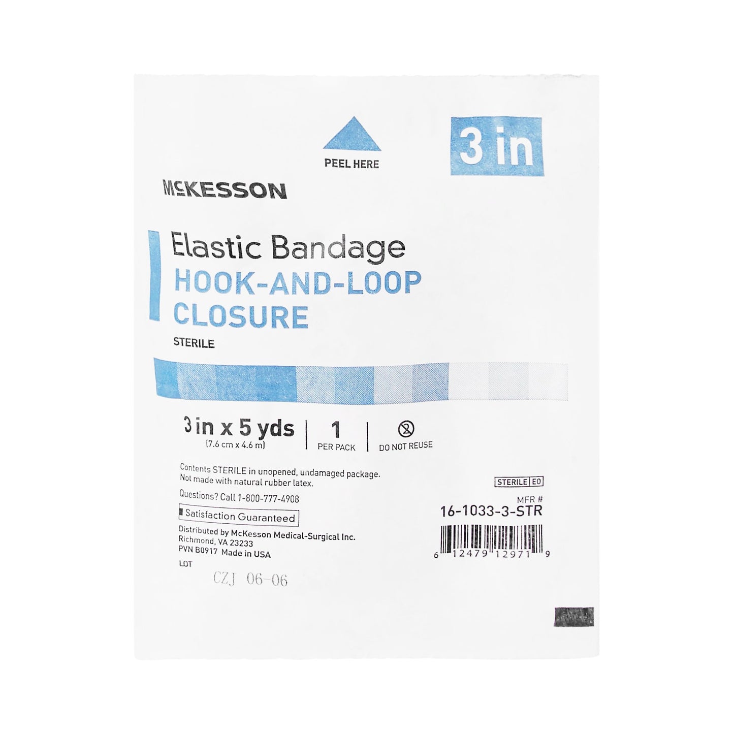 McKesson Elastic Bandage 3 Inch X 5 Yard Single Hook and Loop Closure Tan Sterile Standard Compression (471792_CS)