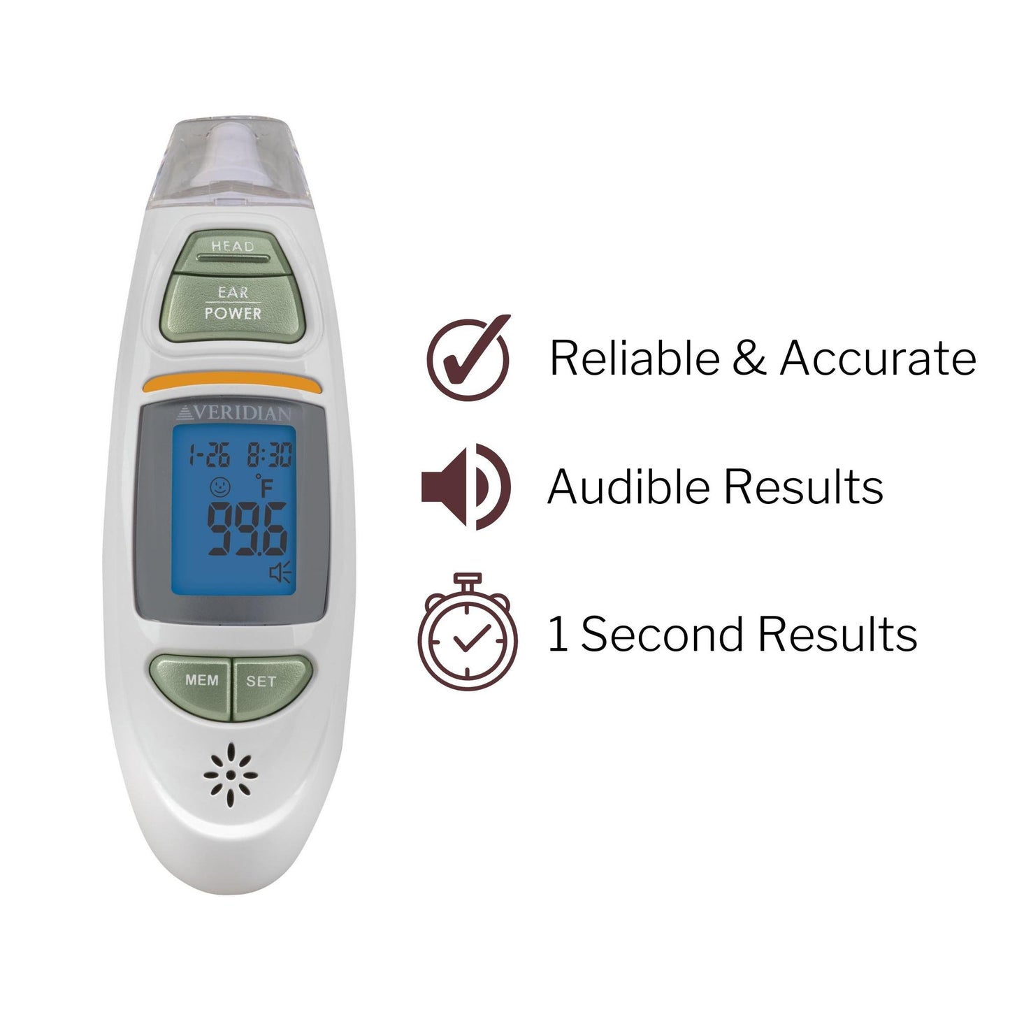 Veridian Non-Contact Skin Surface Thermometer Infrared Skin Probe Handheld (1218869_EA)