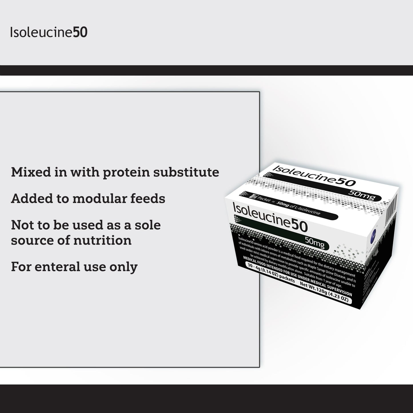 Isoleucine50 Oral Supplement Unflavored Powder 4 Gram Individual Packet (1140727_BX)