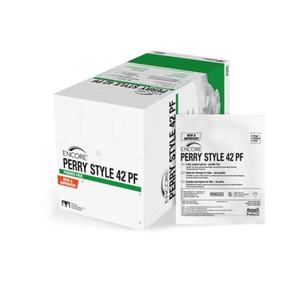ENCORE® Perry® Style 42® PF Surgical Glove Size 7 Sterile Latex Standard Cuff Length Micro-Textured Natural Chemo Tested (1012596_BX)