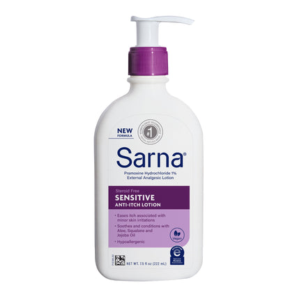 Sarna® Sensitive Anti-Itch Hand and Body Lotion 7.5 oz. Pump Bottle Unscented Lotion (1149273_EA)