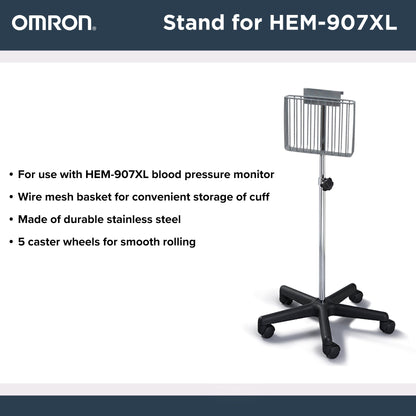IntelliSense™ Blood Pressure Monitor Cart Stainless Steel Frame 22 Inch Silver 5-7/8 X 12 X 21-1/2 Inch Basket, 11 X 12 Inch Platform (419497_EA)