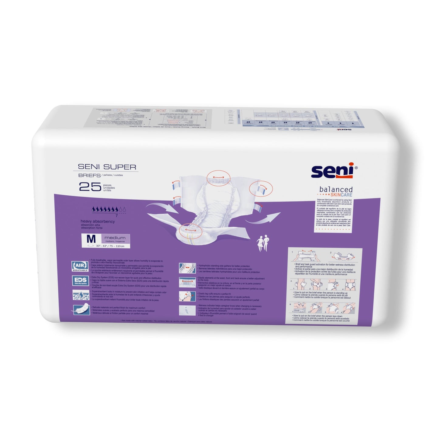Seni® Super Unisex Adult Incontinence Brief Medium Disposable Heavy Absorbency (1163846_PK)