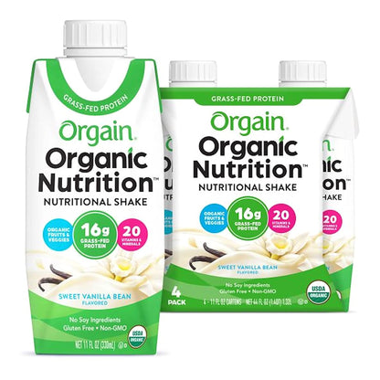 Orgain® Organic Nutritional Shake Oral Supplement Sweet Vanilla Bean Flavor Liquid 11 oz. Carton (1039285_CS)