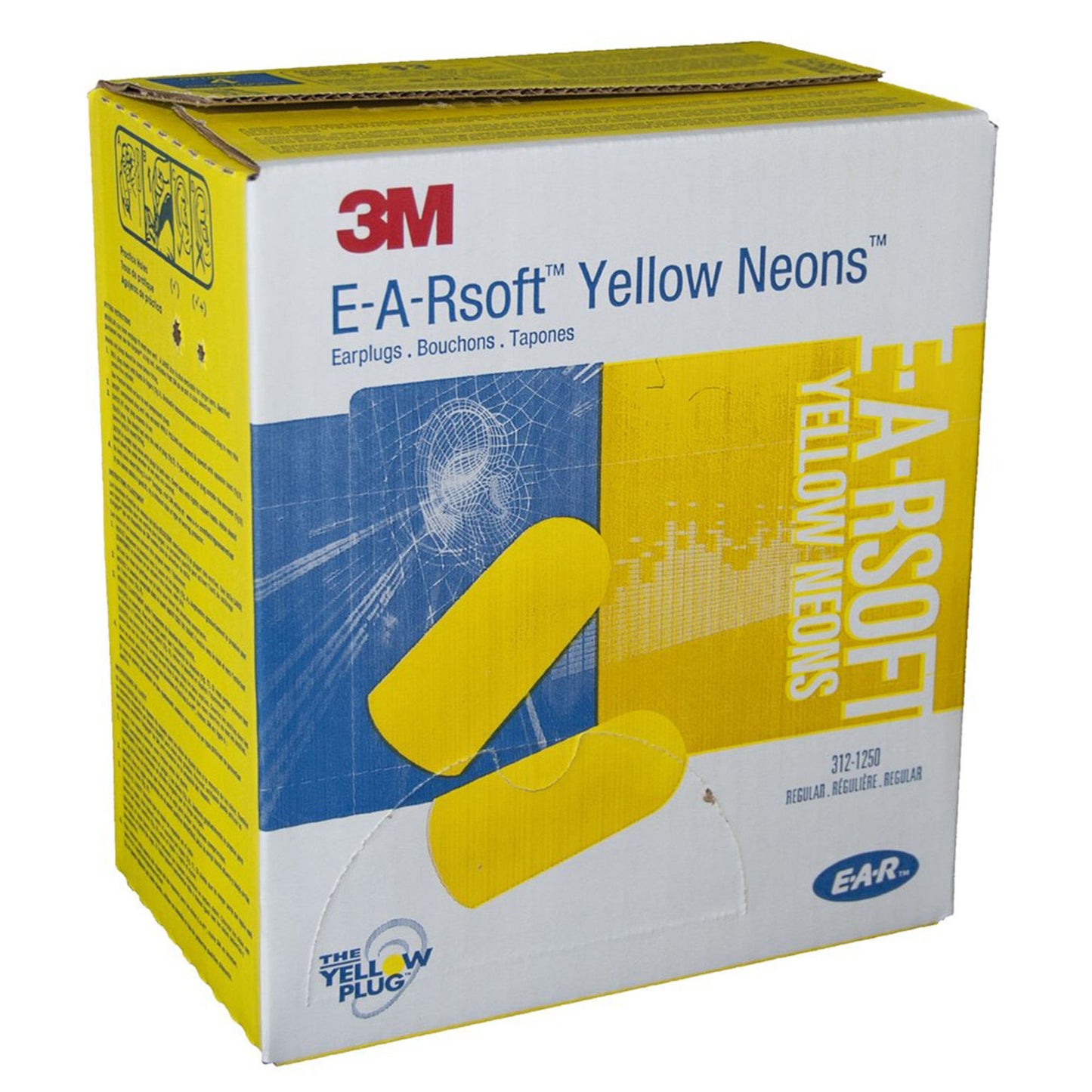 3M™ E-A-Rsoft™ Yellow Neons™ Ear Plugs Cordless One Size Fits Most Yellow (765622_CS)