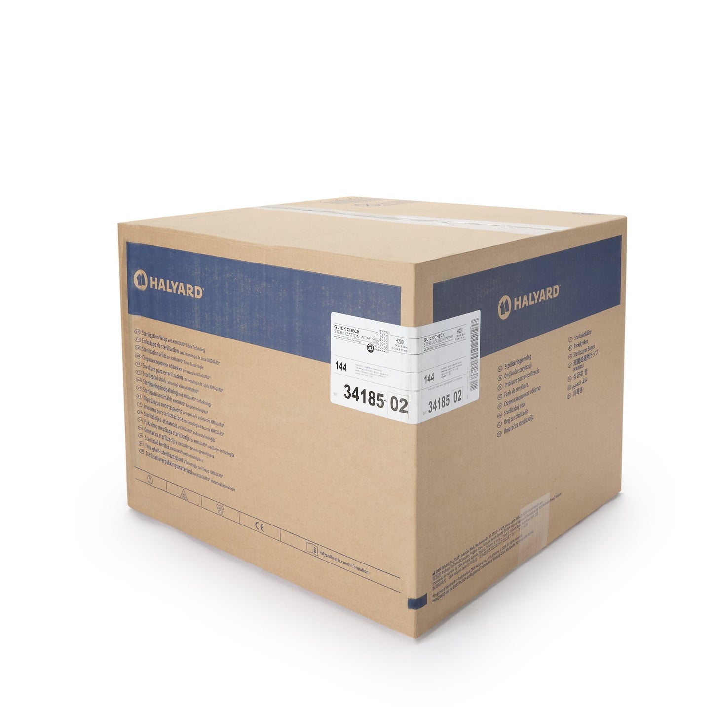 QUICK CHECK* H200 Sterilization Wrap White / Blue 36 X 36 Inch Dual Layer SMS Polypropylene Steam / EO Gas / Hydrogen Peroxide (810870_CS)