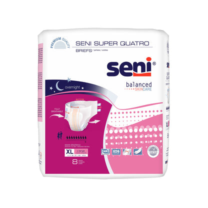 Seni® Super Quatro Unisex Adult Incontinence Brief X-Large Disposable Heavy Absorbency (1163839_PK)