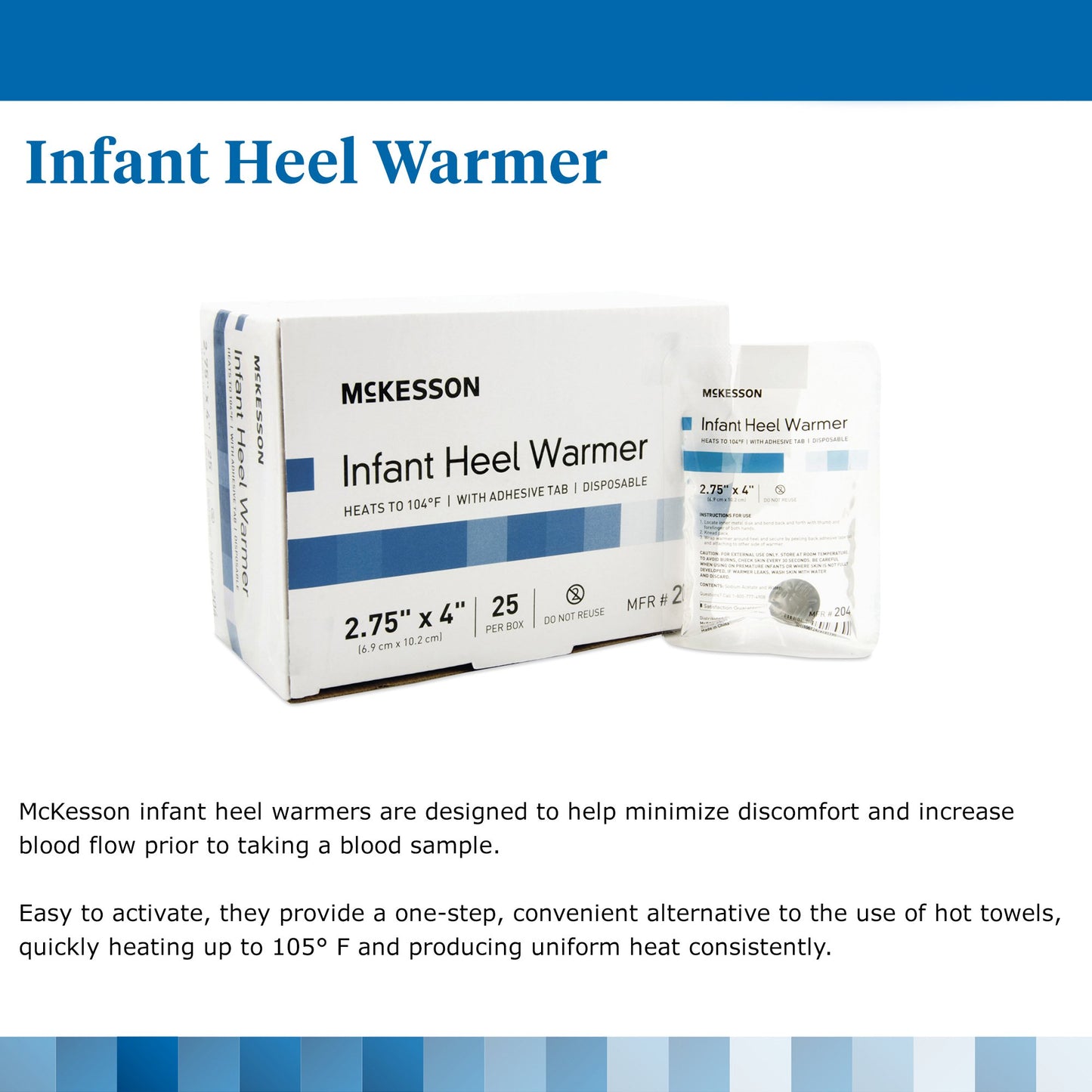 McKesson Instant Infant Heel Warmer Heel One Size Fits Most Sodium Acetate / Water Disposable (911633_CS)