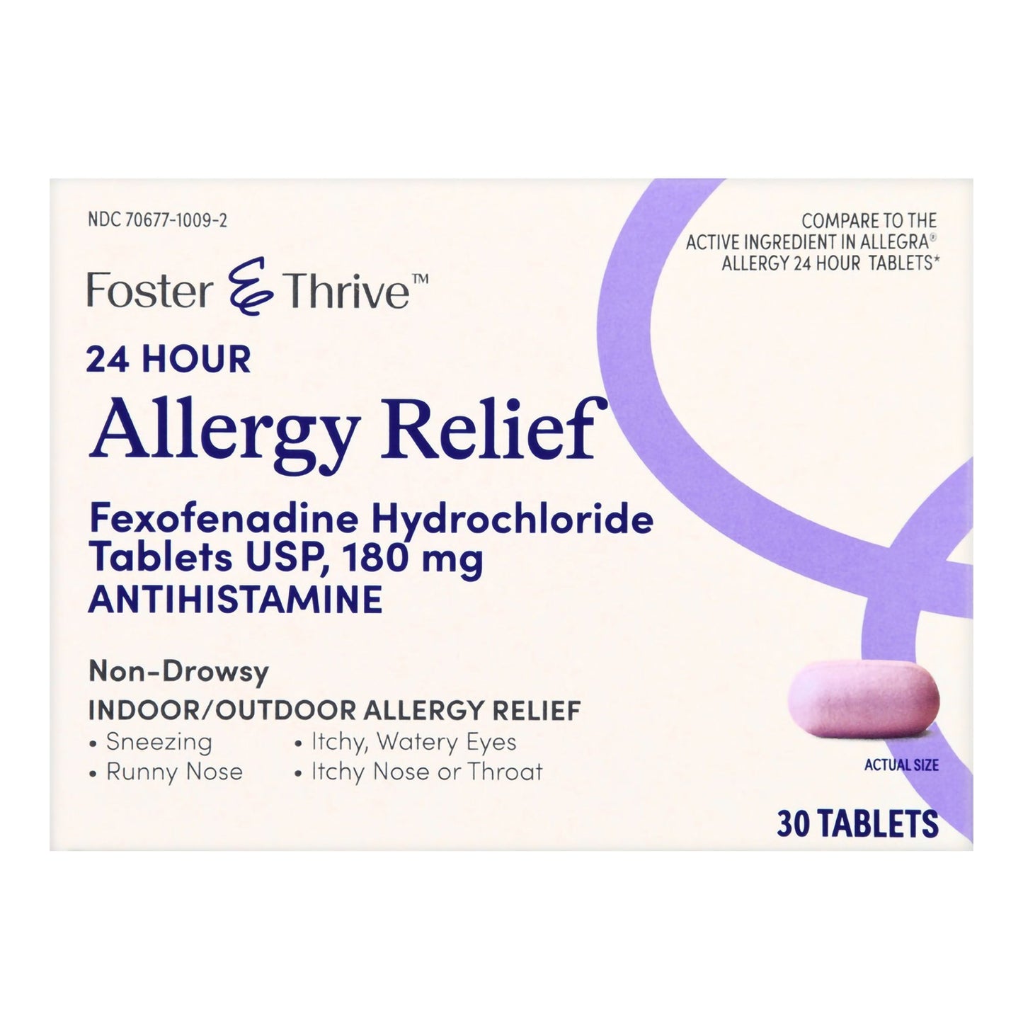 Foster & Thrive™ Allergy Relief 180 mg Strength Tablet 30 per Box (1238970_BX)