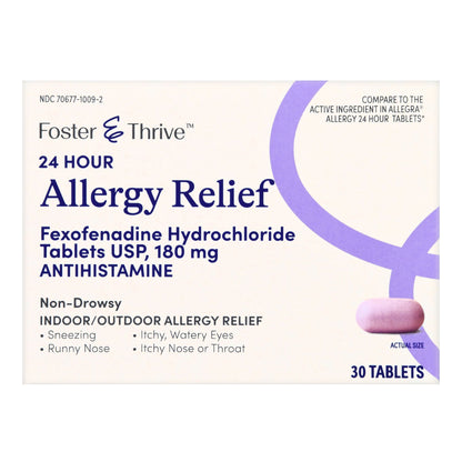 Foster & Thrive™ Allergy Relief 180 mg Strength Tablet 30 per Box (1238970_BX)