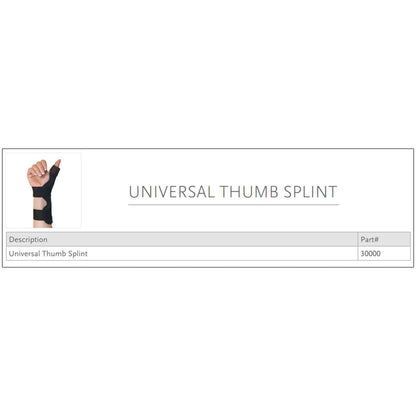 Ossur® Thumb Splint One Size Fits Most Hook and Loop Strap Closure Black (624350_EA)