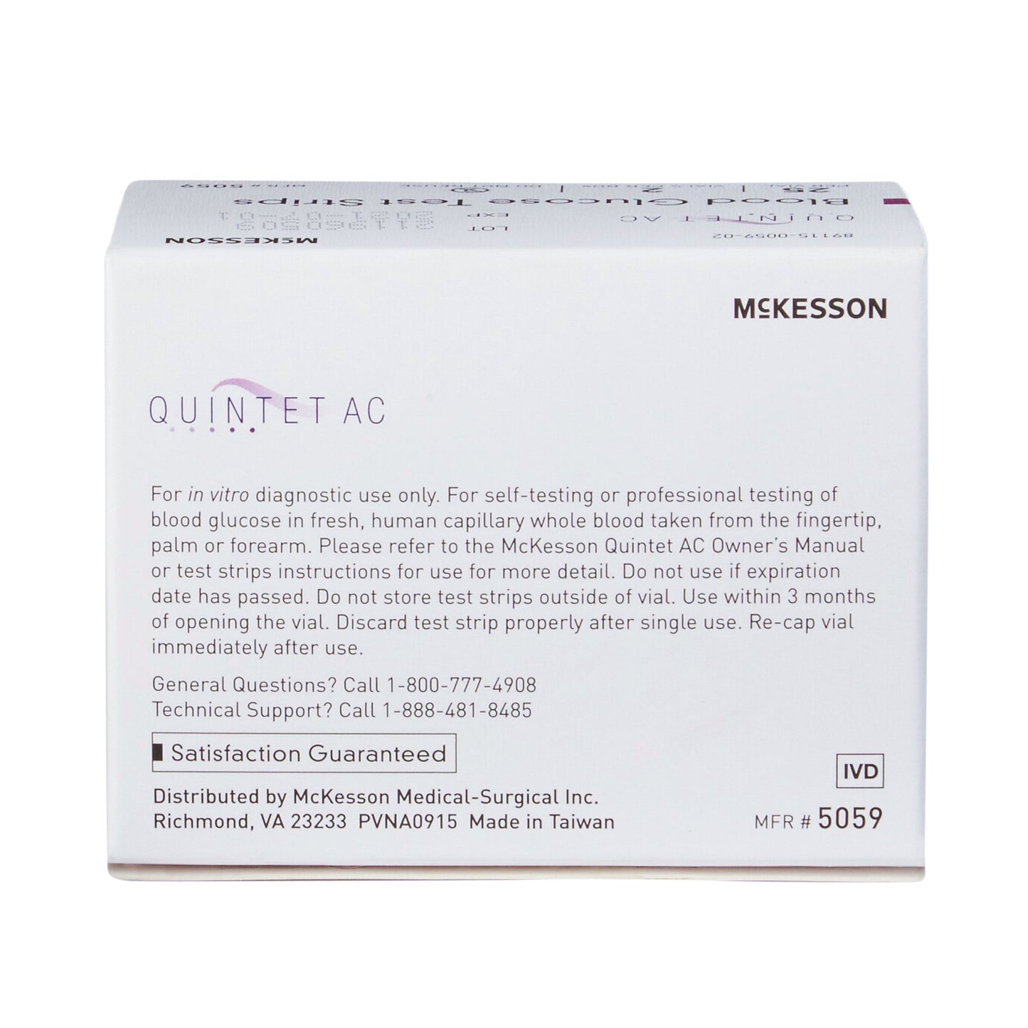 Quintet AC® Blood Glucose Test Strips 50 Strips per Pack (854636_BX)