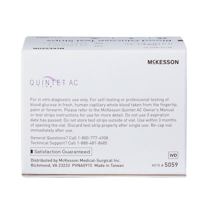 Quintet AC® Blood Glucose Test Strips 50 Strips per Pack (854636_BX)