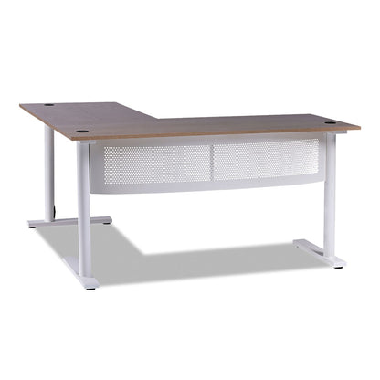Alera L-Shaped Writing Desk, 59.05" x 59.05" x 29.53", Beigewood/White (ALEWSL5959WB)