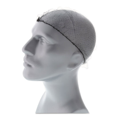 AmerCareRoyal Lightweight Latex-Free Hairnets, Nylon, 24", Black, 144/Box, 20 Boxes/Carton (RPPRPH144LTBK)