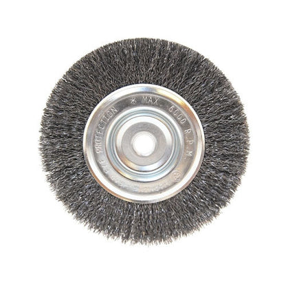 Anchor Brand® Light Duty Crimped Wheel Brushes, 6 D x 1/2 W, 0.014 Carbon Steel, 5/8 in - 1/2 in (102-BW-605)